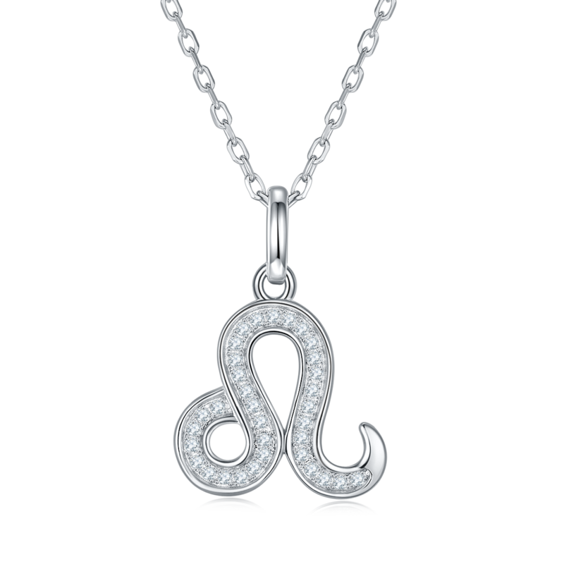 Lion's Moissanite Diamond Necklace from the Twelve Constellations Series